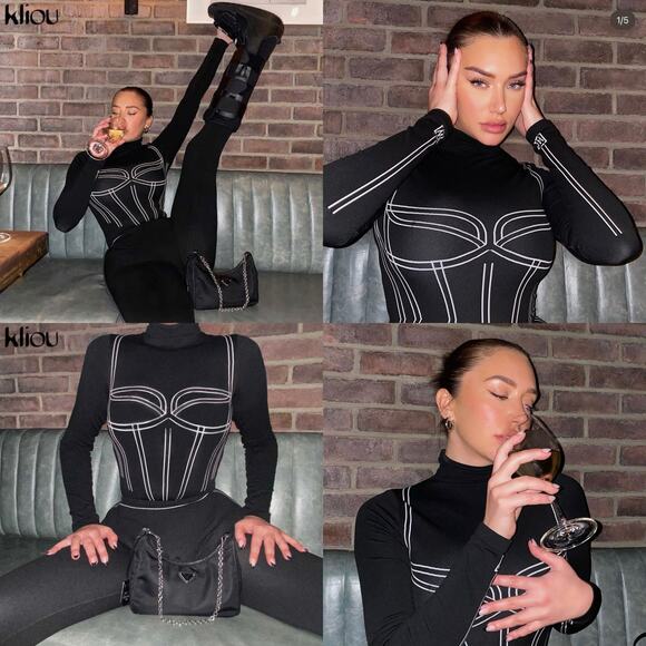 Wolford Theresa String Bodysuit Black White Corset Baddie Luxury Goth Size M - Picture 15 of 16